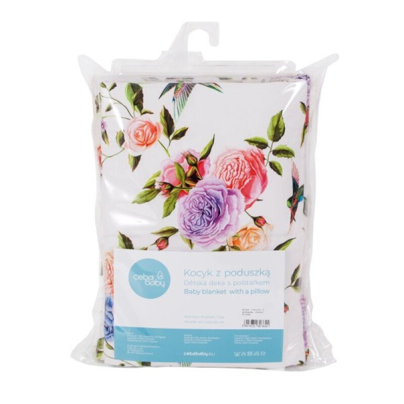 Beebitekk Ceba Baby 75x100 cm padjaga 30x40 cm Flores hind ja info | Beebide ja laste voodipesu | kaup24.ee