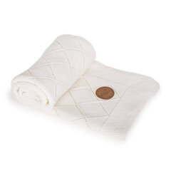 Вязаное одеяло плед в подарочной коробке Ceba Beba Rice stitch cream, 90х90 см  цена и информация | Покрывала, пледы | kaup24.ee
