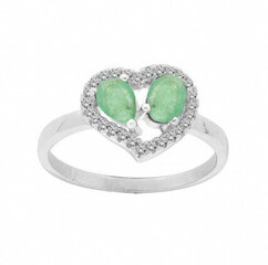 Brilio Silver Очаровательное серебряное кольцо с изумрудами R-FS-5648E цена и информация | Кольцо | kaup24.ee