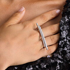Hõbedane sõrmus tsirkoonidega naistele Rosato Bianca RZBI35 hind ja info | Sõrmused | kaup24.ee