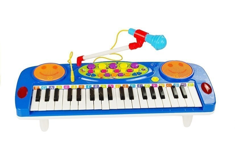Mikrofoniga lasteklaver Lezile, sinine hind ja info | Arendavad mänguasjad | kaup24.ee