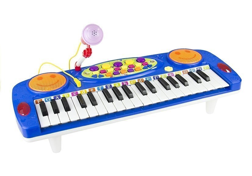 Mikrofoniga lasteklaver Lezile, sinine hind ja info | Arendavad mänguasjad | kaup24.ee
