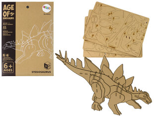 3D puidust pusle Lean Toys Stegosaurus, 41tk hind ja info | Pusled | kaup24.ee