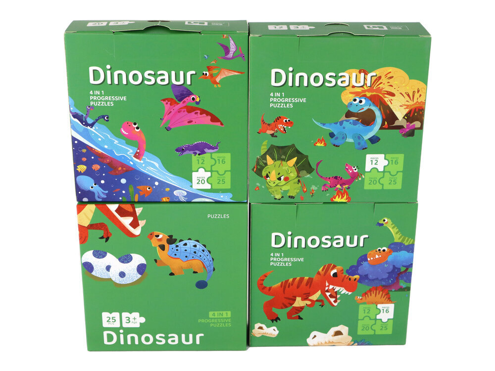 Puslekomplekt LeanToys 4in1 dinosaurused, 73 tk цена и информация | Pusled | kaup24.ee