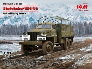 Liimitav mudel ICM 35490 US military truck Studebaker US6-U3 1/35 цена и информация | Склеиваемые модели | kaup24.ee