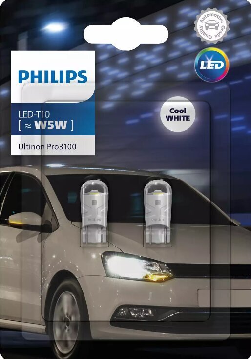 Pirn Philips W5W T10 12V Ultinon Pro3100 LED 6500K, 2 tk цена и информация | Autopirnid | kaup24.ee