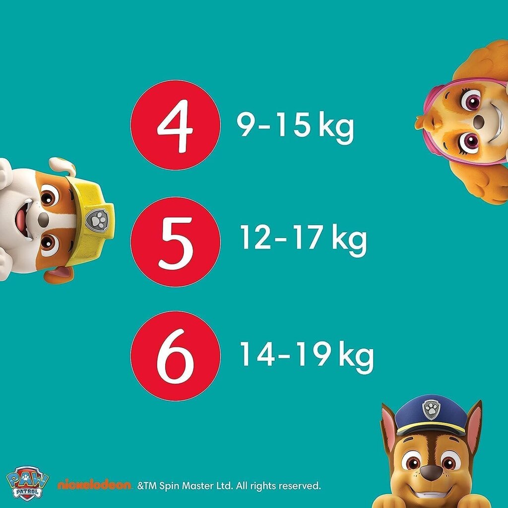 Mähkmed Pampers Paw Patrol (14-19 kg) suurus 6, 138 tk hind ja info | Mähkmed | kaup24.ee