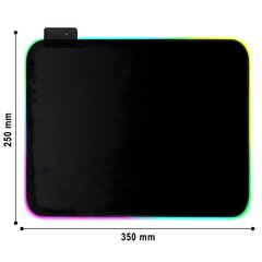 Коврик для мыши со светодиодной подсветкой RGB, 25 х 35 см цена и информация | Мыши | kaup24.ee