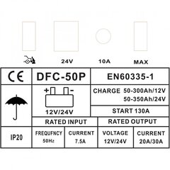 Laadija-starter akule 12/24V 130A 350Ah hind ja info | Auto akulaadijad | kaup24.ee