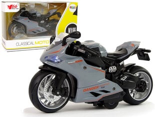 Игрушечный мотоцикл Lean Toys, серый цена и информация | Развивающий мелкую моторику - кинетический песок KeyCraft NV215 (80 г) детям от 3+ лет, бежевый | kaup24.ee