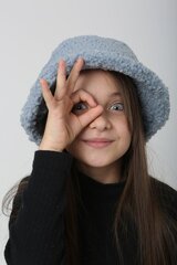 Tüdruku müts, sinine hind ja info | Tüdrukute mütsid, sallid, kindad | kaup24.ee