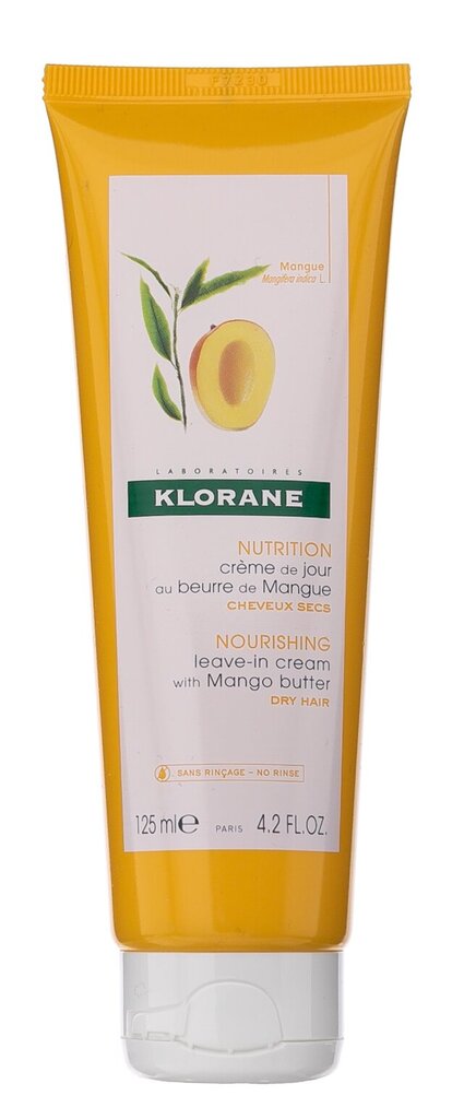 Toitev juustesse jäetav juuksekreem-palsam mangovõiga Klorane Mango Butter 125 ml hind ja info | Maskid, õlid, seerumid | kaup24.ee