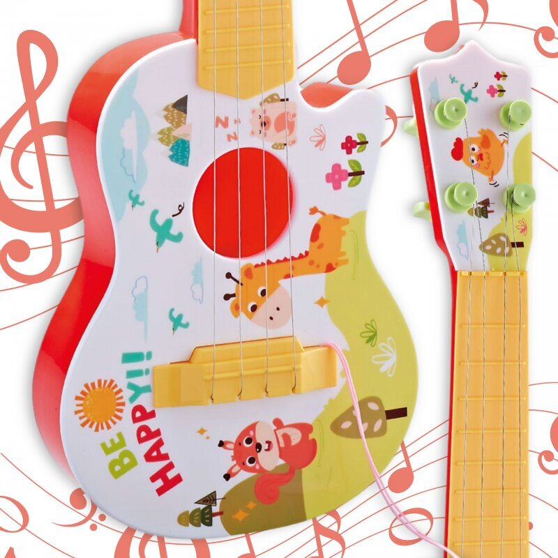 Laste akustiline kitarr 43 cm, Woopie, punane hind ja info | Arendavad mänguasjad | kaup24.ee