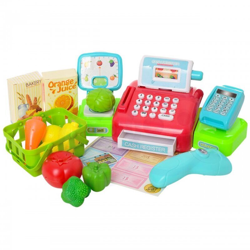 Mängukassa koos kaalude ja korviga 18-osaline komplekt, Woopie hind ja info | Tüdrukute mänguasjad | kaup24.ee