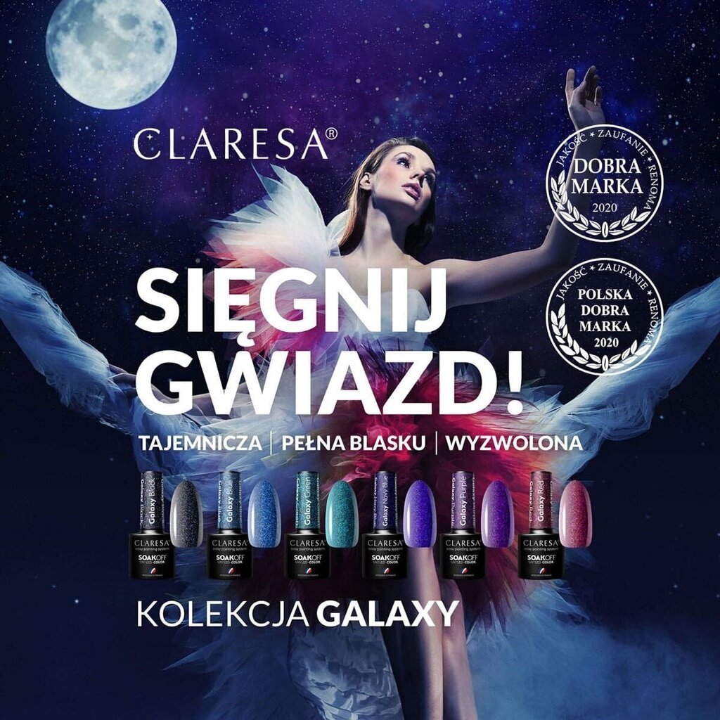 Kauapüsiv hübriidküünelakk Claresa, Galaxy Purple, 5 g цена и информация | Küünelakid, küünetugevdajad | kaup24.ee