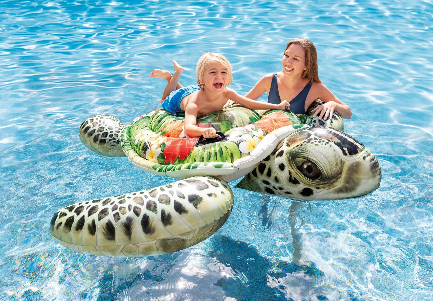 Täispuhutav parv Intex Realistic Sea Turtle, 1.91 m x 1.70 m цена и информация | Täispuhutavad veemänguasjad ja ujumistarbed | kaup24.ee