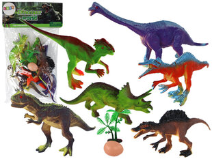 Dinosauruste kujude komplekt koos tarvikutega Lean Toys, 6 tk. hind ja info | Poiste mänguasjad | kaup24.ee