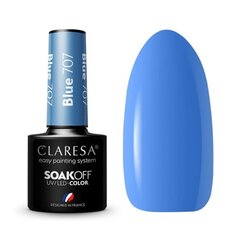Стойкий гибридный гель лак для ногтей CLARESA BLUE 707, 5 г цена и информация | Лаки для ногтей, укрепители для ногтей | kaup24.ee