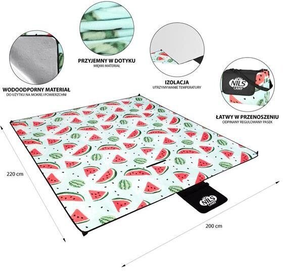 Piknikumatt Nils Camp Watermelons NC2312, 220x200 cm hind ja info | Matkamadratsid, matkamatid | kaup24.ee