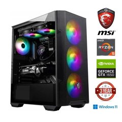 Gamer Ryzen 5 5600G 32GB 256GB SSD NVME 1TB HDD GTX 1650 Windows 10 hind ja info | Lauaarvutid | kaup24.ee