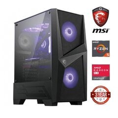 Gamer Ryzen 5 5600G 16GB 256GB SSD NVME RX5700 XT NoOS Стационарный компьютер цена и информация | Стационарные компьютеры | kaup24.ee