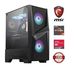 Gamer Ryzen 5 5600G 8GB 1TB SSD NVME 1TB HDD RX5700 XT NoOS Стационарный компьютер цена и информация | Стационарные компьютеры | kaup24.ee