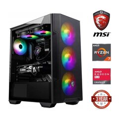 Gamer Ryzen 7 5700G 8GB 256GB SSD RX5700 XT NoOs Стационарный компьютер цена и информация | Стационарные компьютеры | kaup24.ee