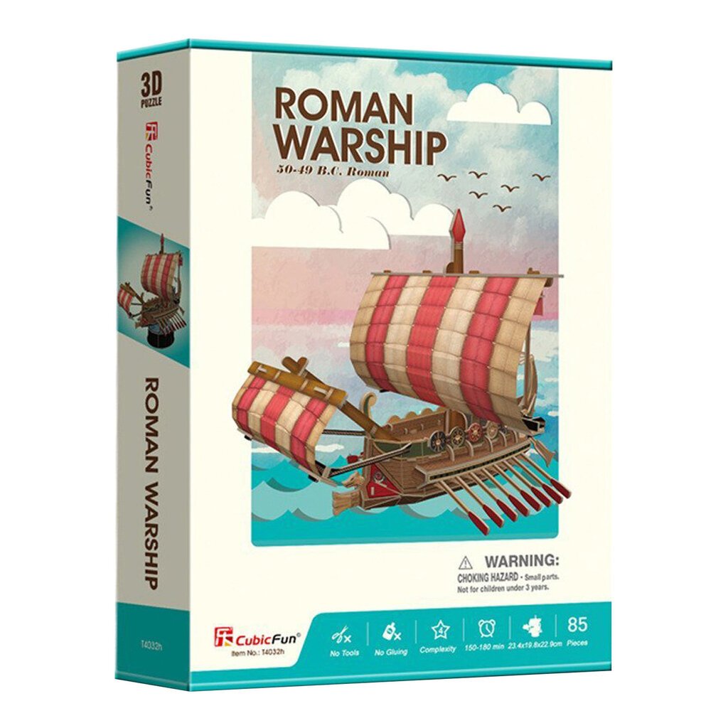 3D pusle Rooma sõjalaev Cubic Fun, 85-osaline hind ja info | Pusled | kaup24.ee