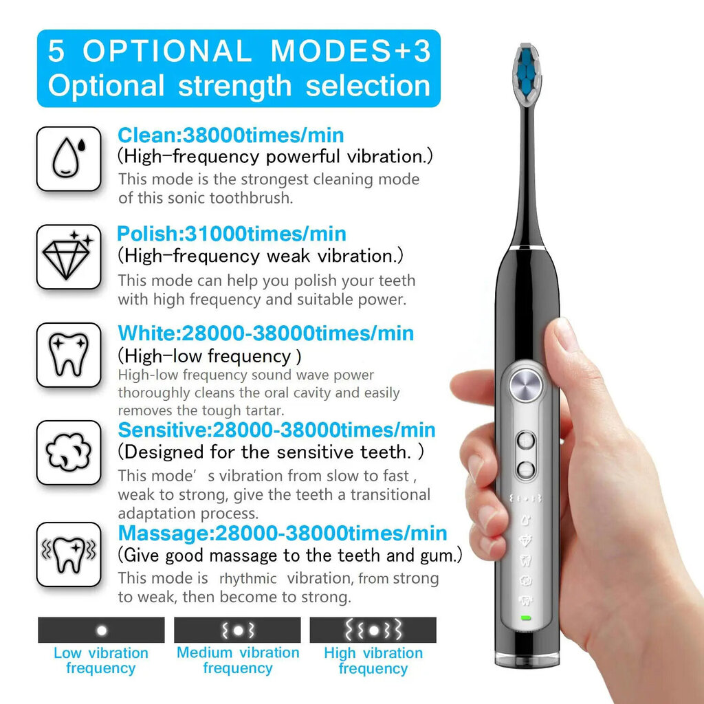 Induktsioonlaadimisega elektriline hambahari ja 2 tk 3d DuPont hambaharjapead LIVMAN FL-A21 hind ja info | Elektrilised hambaharjad | kaup24.ee