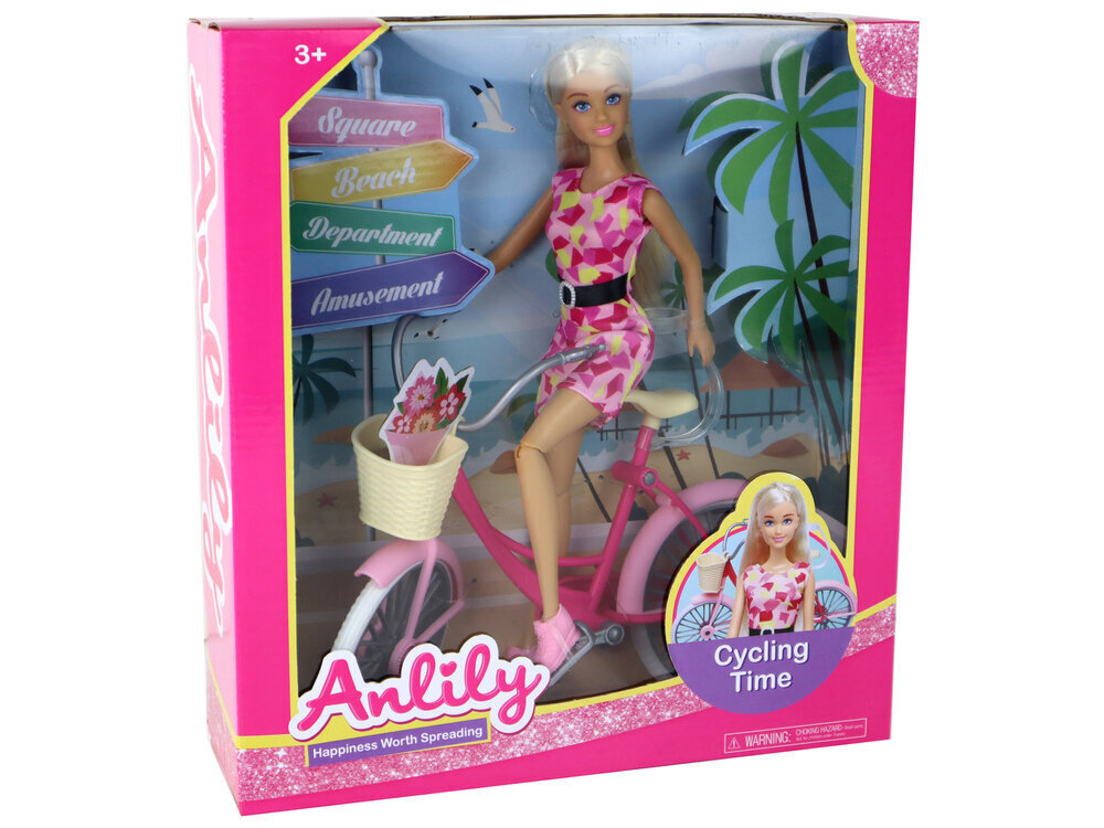 Nukk koos jalgrattaga Anlily, 31 cm hind ja info | Tüdrukute mänguasjad | kaup24.ee