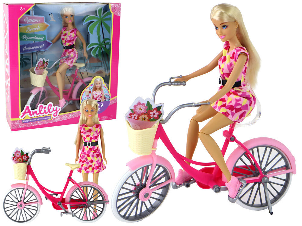 Nukk koos jalgrattaga Anlily, 31 cm hind ja info | Tüdrukute mänguasjad | kaup24.ee