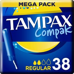 Обычные тампоны Tampax Compak, 38 штук цена и информация | Тампоны, гигиенические прокладки для критических дней, ежедневные прокладки | kaup24.ee