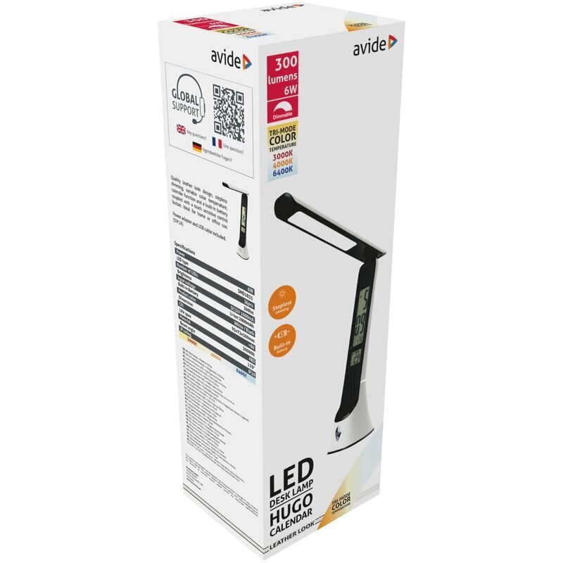 Avide LED laualamp Hugo 6W, valge/must hind ja info | Laualambid | kaup24.ee