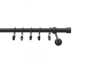 Single metal curtain rod 19 mm OLIMP, 300 cm, painted black hind ja info | Kardinapuud | kaup24.ee