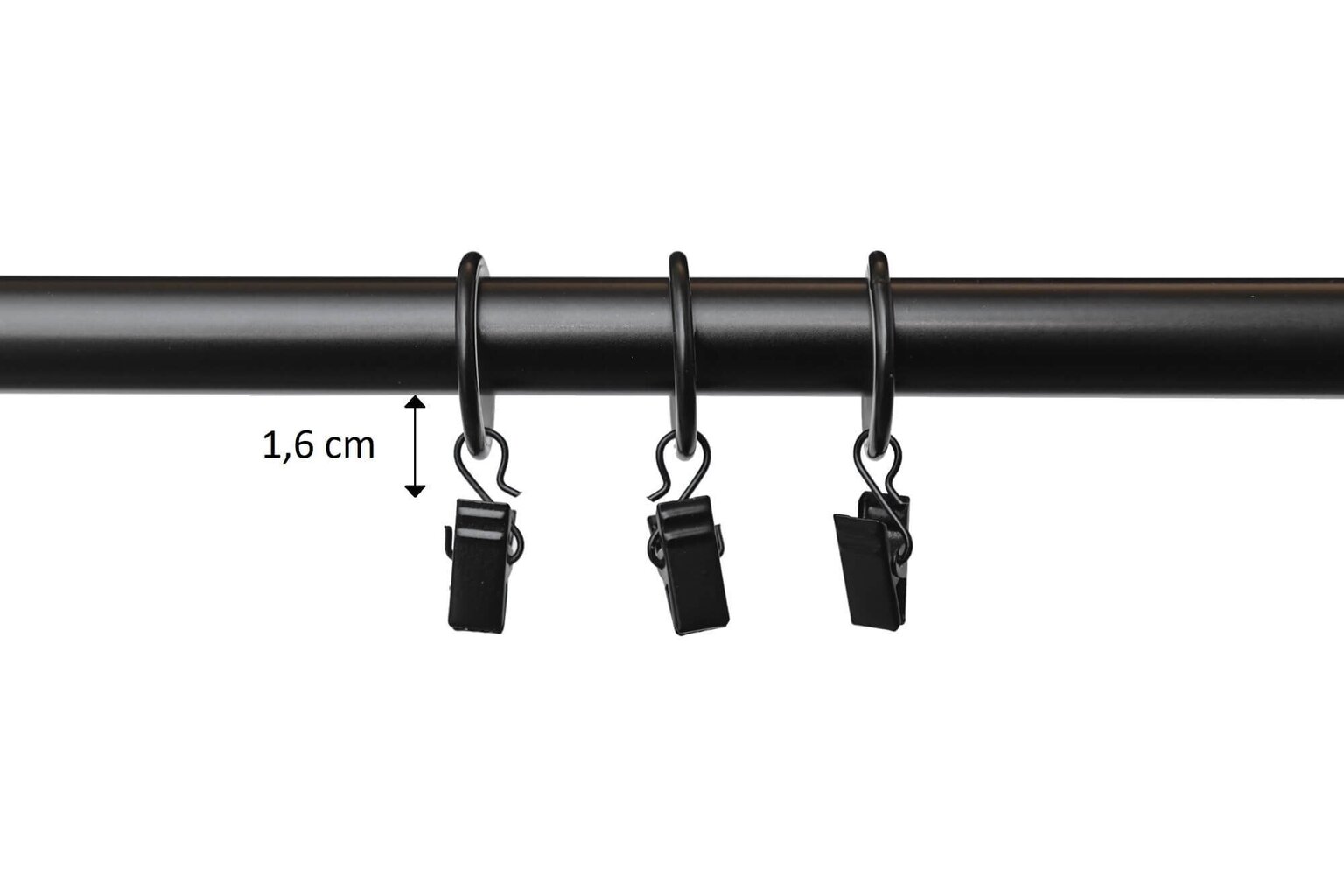 Single metal curtain rod 19 mm OLIMP, 300 cm, painted black hind ja info | Kardinapuud | kaup24.ee