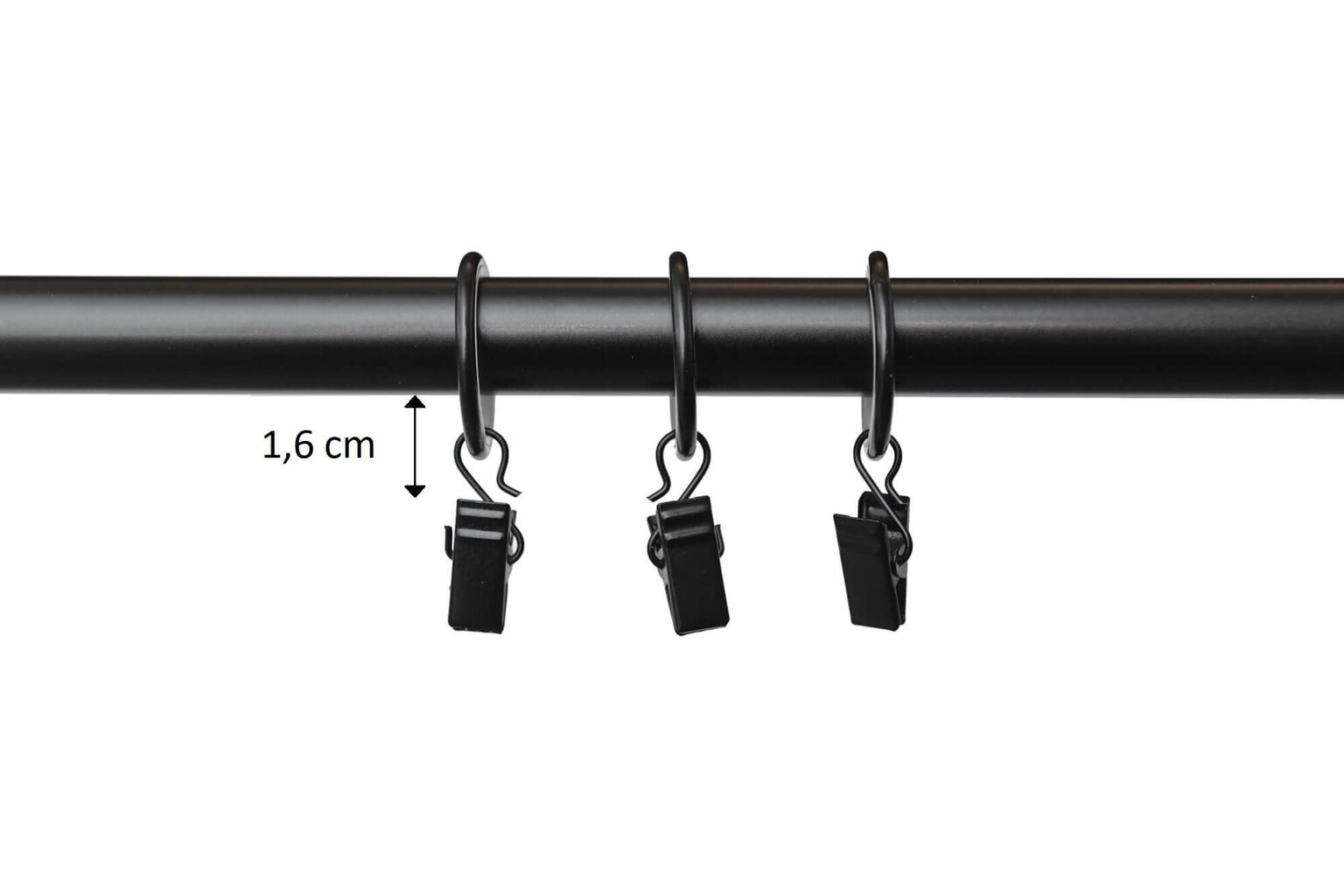Single metal curtain rod 19 mm OLIMP, 200 cm, painted black цена и информация | Kardinapuud | kaup24.ee