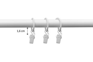 Single metal curtain rod 19 mm OLIMP, 150 cm, white painted цена и информация | Карнизы | kaup24.ee