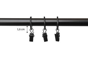 Single metal curtain rod 19 mm OLIMP, 200 cm, painted black цена и информация | Карнизы | kaup24.ee