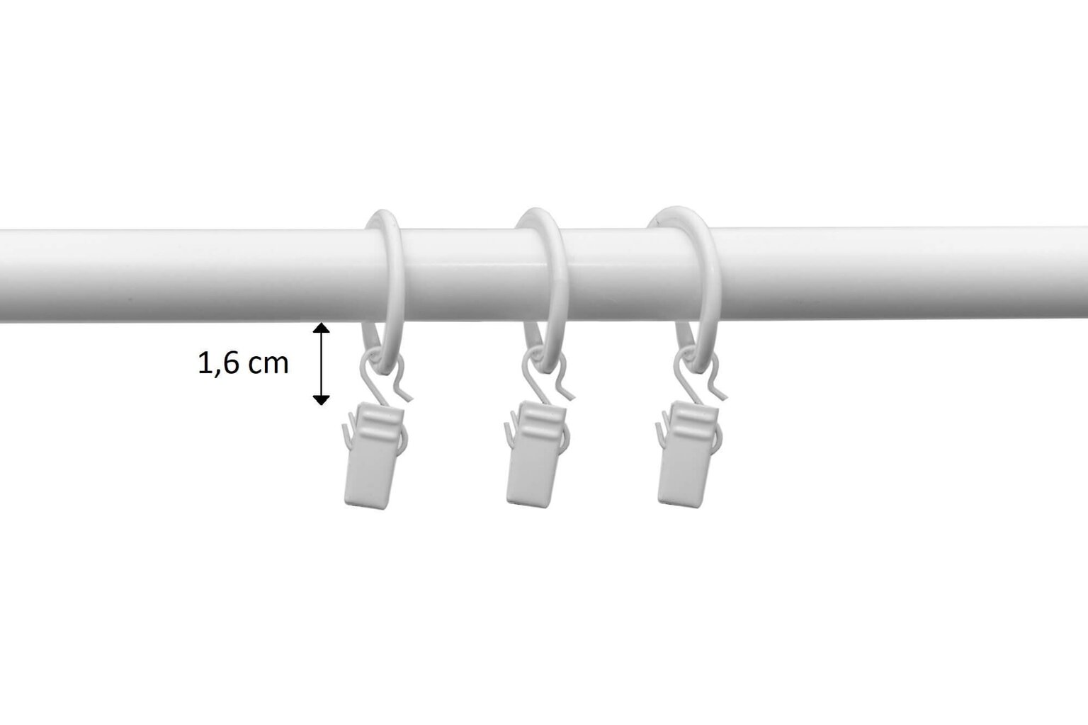 Single metal curtain rod 19 mm OLIMP, 150 cm, white painted цена и информация | Kardinapuud | kaup24.ee
