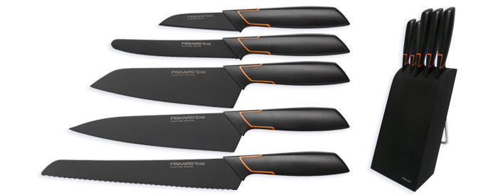 Fiskars Edge nugade hoidik + 5 nuga hind ja info | Noad ja tarvikud | kaup24.ee