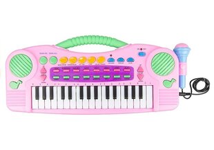 Lasteklaver mikrofoniga, roosa hind ja info | Arendavad mänguasjad | kaup24.ee