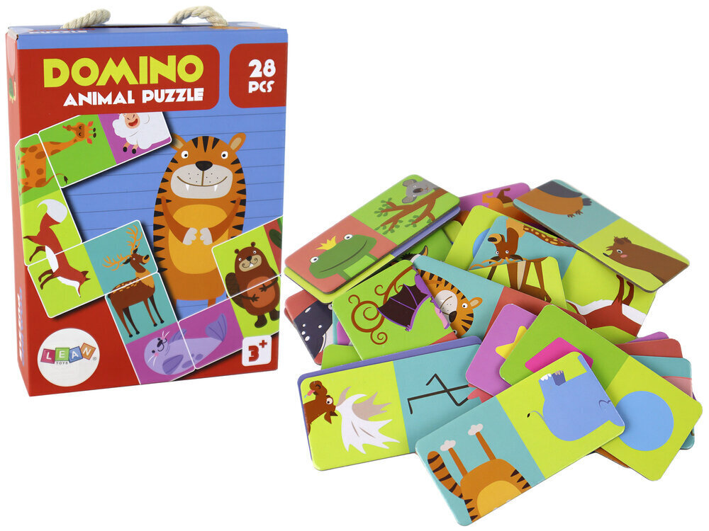 Kahepoolne doomino Lean Toys Animals, 28 tk hind ja info | Lauamängud ja mõistatused | kaup24.ee
