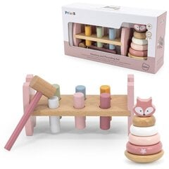 Puidust püramiidi ja haamriga mänguasi Viga PolarB hind ja info | Imikute mänguasjad | kaup24.ee