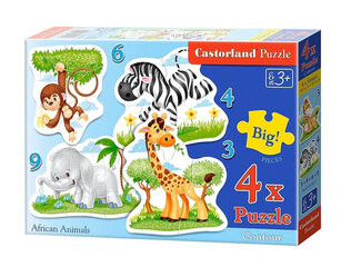 Pusle 4in1 Castorland, 3, 4, 6, 9 tk hind ja info | Pusled | kaup24.ee