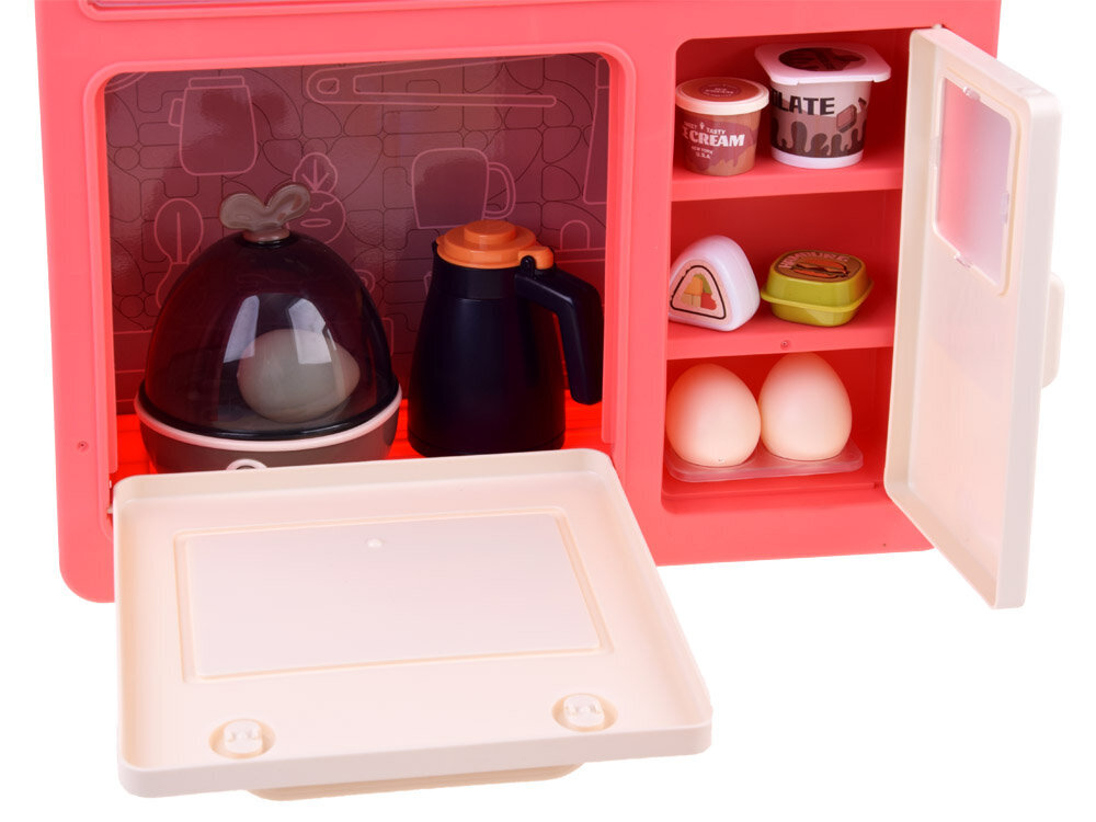 Laste kööginurk koos tarvikutega, 63 tk, punane hind ja info | Tüdrukute mänguasjad | kaup24.ee