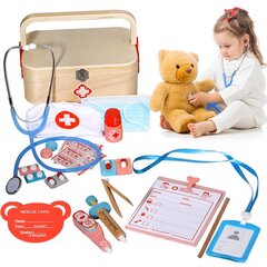 Väike Doktori puidust komplekt, 20tk hind ja info | Arendavad mänguasjad | kaup24.ee