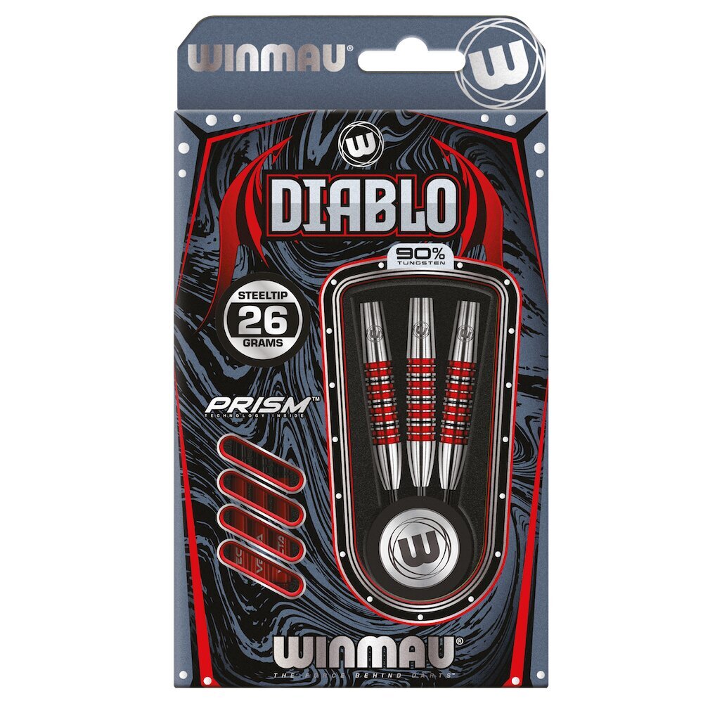 Nooled Winmau Diablo, punane/hõbedane värv, 26 g. hind ja info | Noolemängud | kaup24.ee