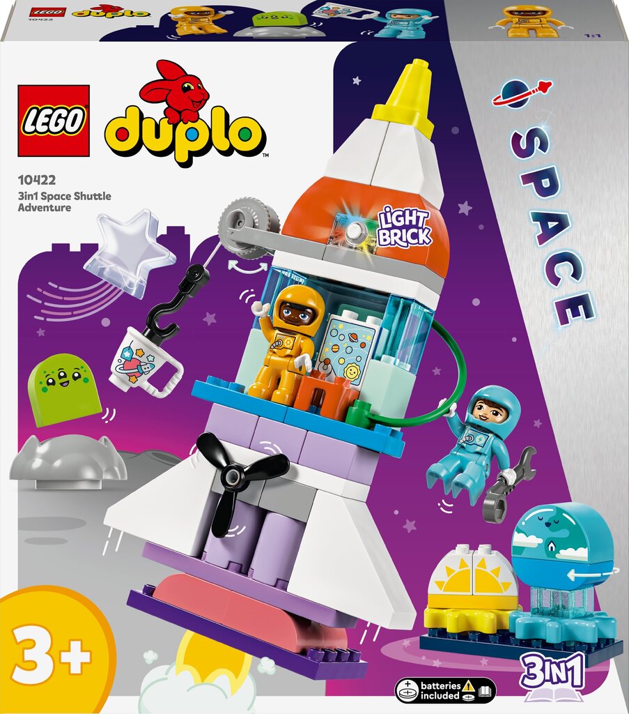 10422 LEGO® DUPLO® kosmoselaeva seiklused kolm-ühes цена и информация | Klotsid ja konstruktorid | kaup24.ee