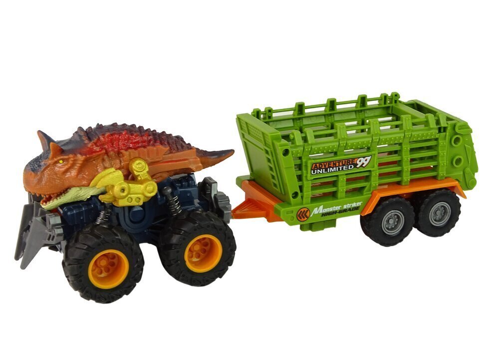 Dinosauruste komplekt auto ja haagisega Dino Hunter hind ja info | Poiste mänguasjad | kaup24.ee
