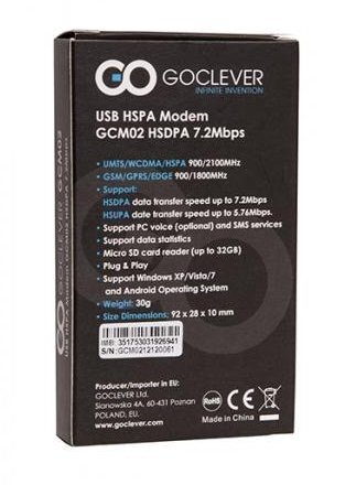 Väline GoClever GCM02 3G modem hind ja info | Ruuterid | kaup24.ee
